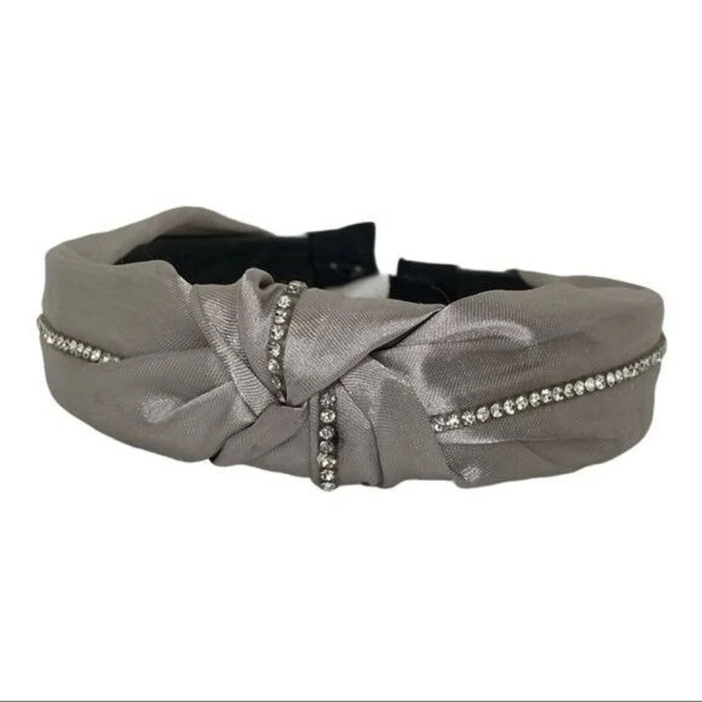 Sparkling Knot Headband Silver Shimmer Rhinestone Embellished‎ Hair Accessory